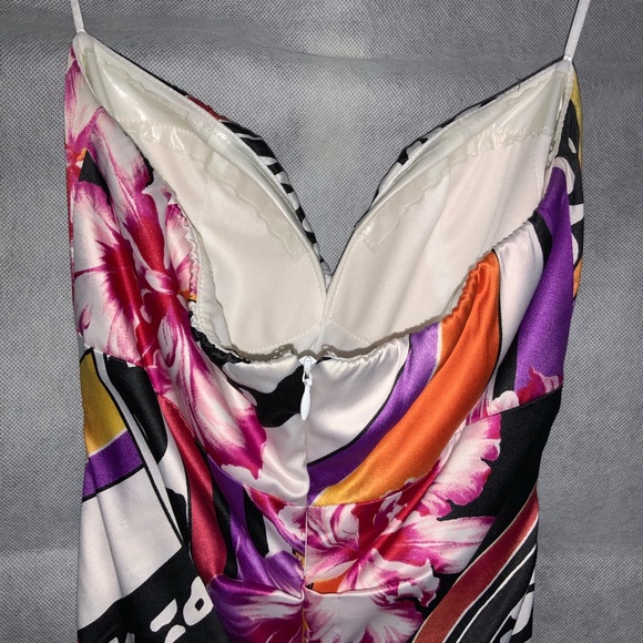 CACHE Mermaid Style Gown Multicolor Print Strapless Maxi Dress Sz 2 - Picture 5 of 9